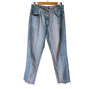 Adriano Goldschmied Women Phoebe Color Block Jeans Size 29R 29 Raw Hem Boho Blue